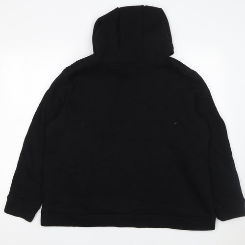 Gallery Womens Black Large Pullover Hoodie with Lace Detail