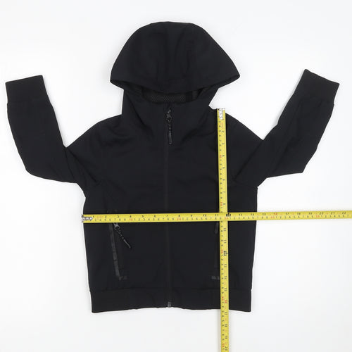 Bluezoo Boys Black Hooded Windbreaker Jacket Size 4-5 Years