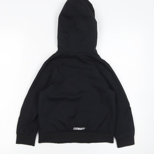 Bluezoo Boys Black Hooded Windbreaker Jacket Size 4-5 Years