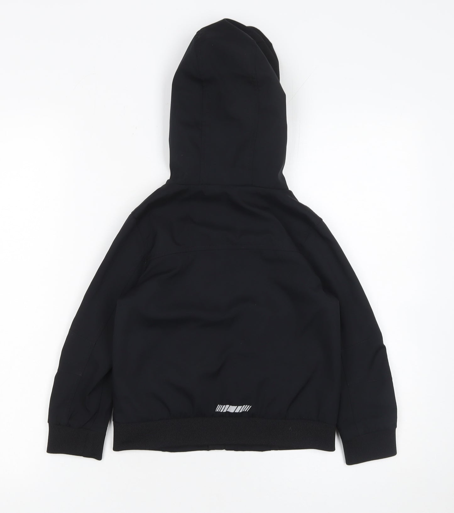 Bluezoo Boys Black Hooded Windbreaker Jacket Size 4-5 Years