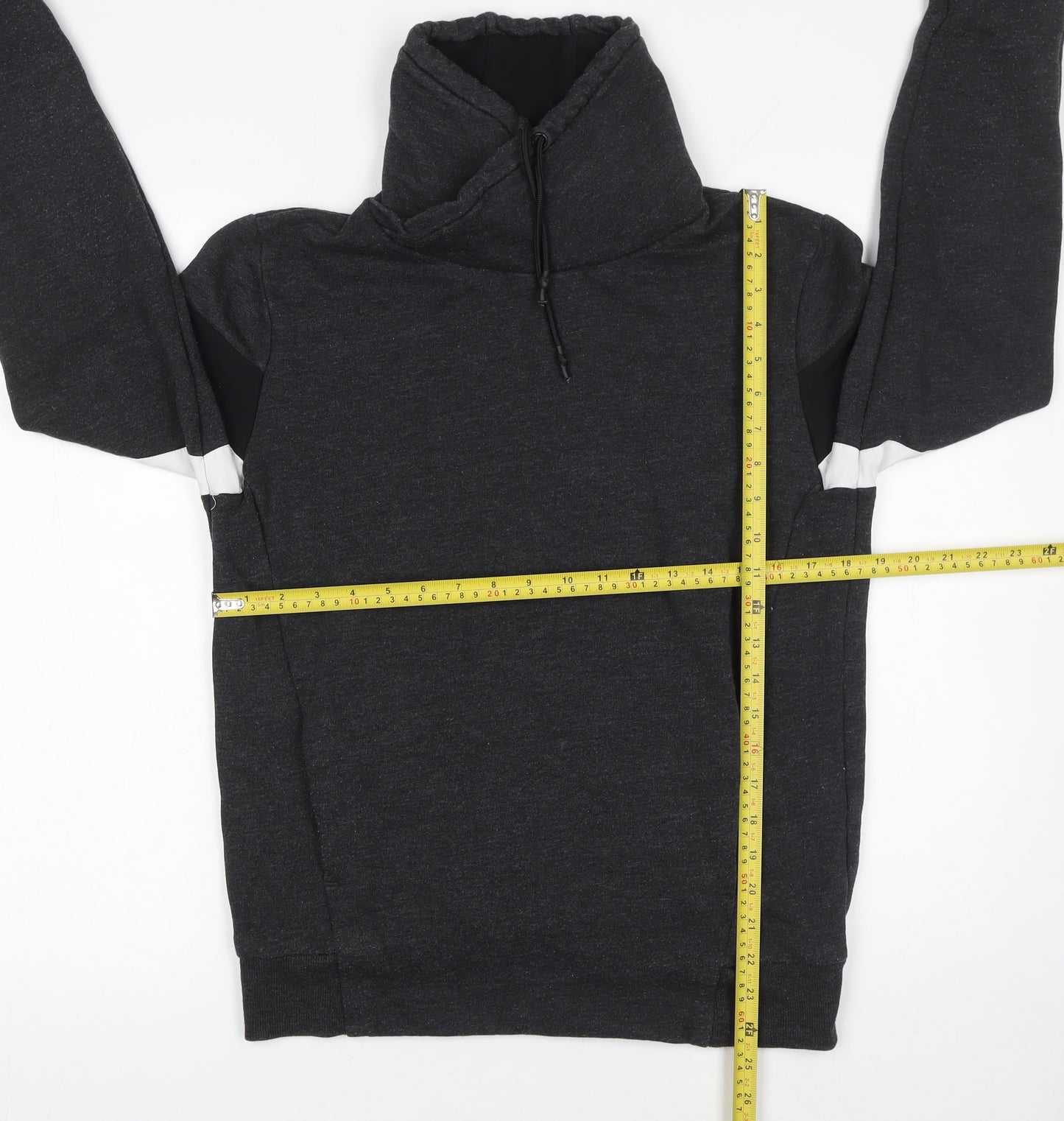 H&M Mens Black High Neck Pullover Sweatshirt Size S Regular Fit