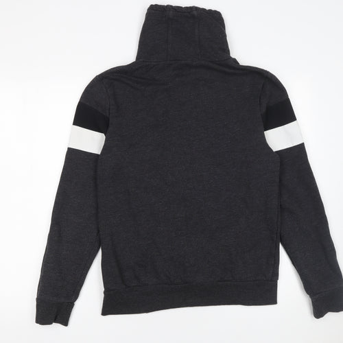 H&M Mens Black High Neck Pullover Sweatshirt Size S Regular Fit