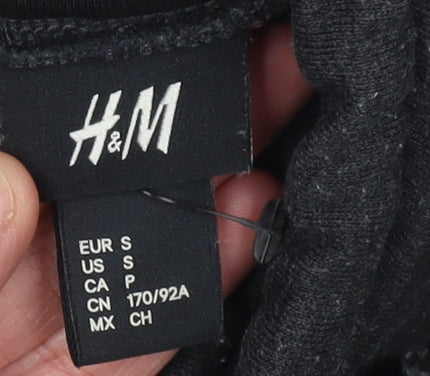 H&M Mens Black High Neck Pullover Sweatshirt Size S Regular Fit