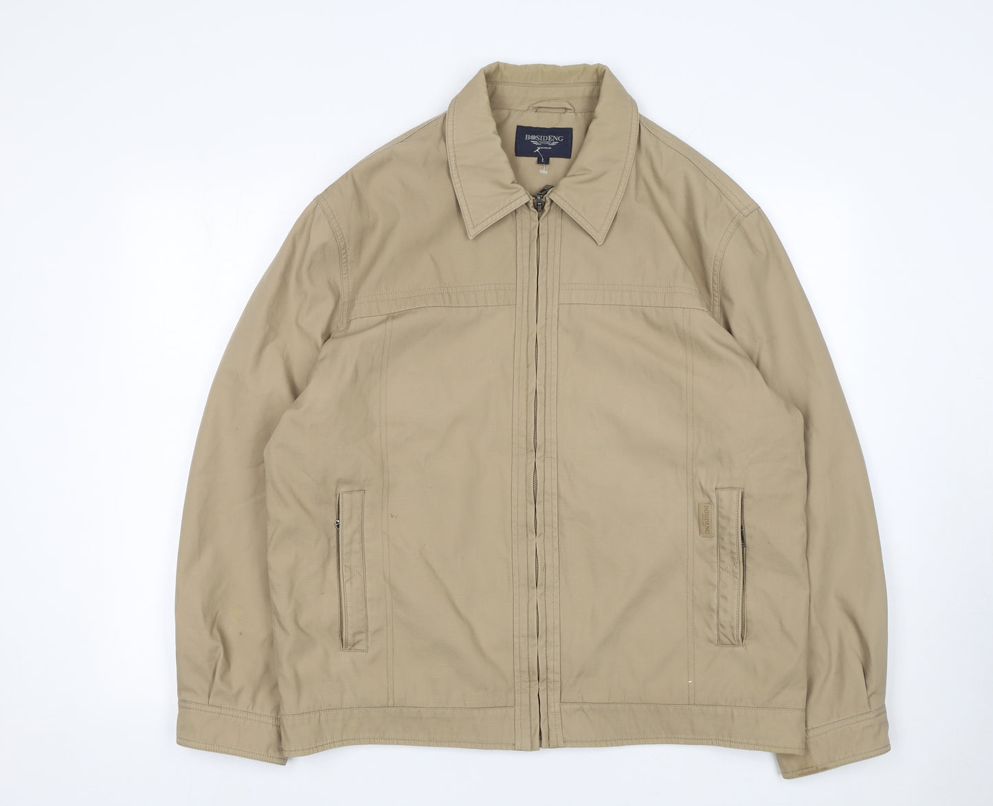 Bosideng Men's Beige Cotton Full Zip Casual Jacket Size L