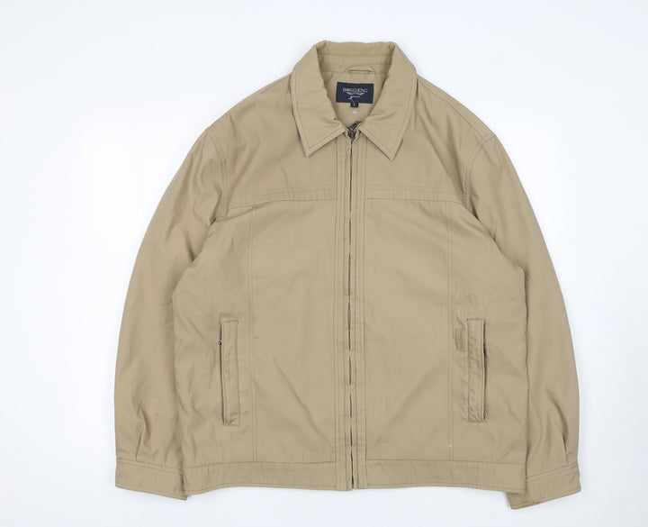 Bosideng Men's Beige Cotton Full Zip Casual Jacket Size L