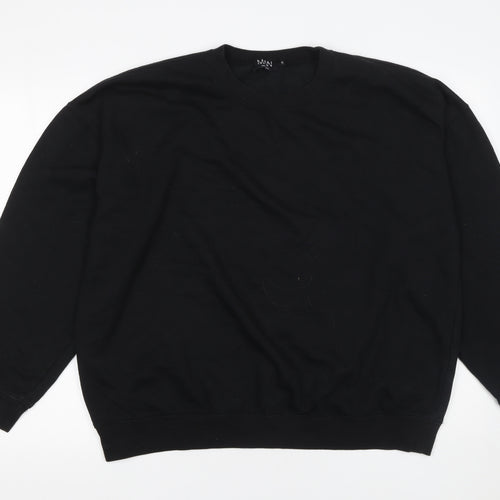 boohooMAN Men's Black Paris Graphic Print Pullover Sweatshirt Size S