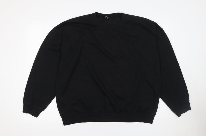 boohooMAN Men's Black Paris Graphic Print Pullover Sweatshirt Size S