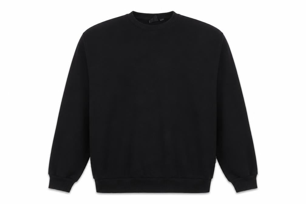 Front view of Only & Sons Men's Black Crew Neck Pullover Sweatshirt, size L