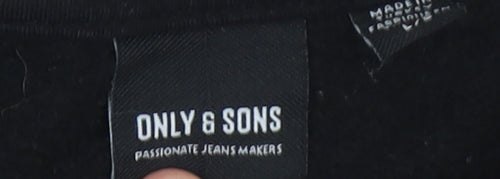 ONLY & SONS Men's Black Crew Neck Pullover Sweatshirt Size L