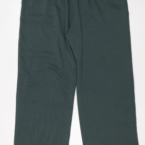 F&F Men’s Green L Regular Fit Sweatpants with Drawstring Waist