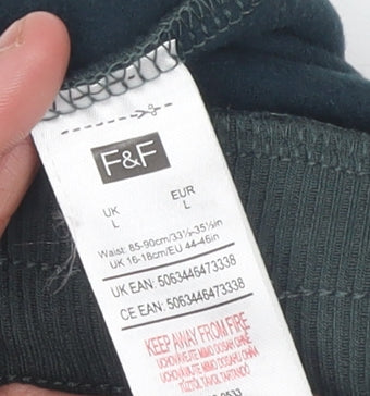 F&F Men’s Green L Regular Fit Sweatpants with Drawstring Waist