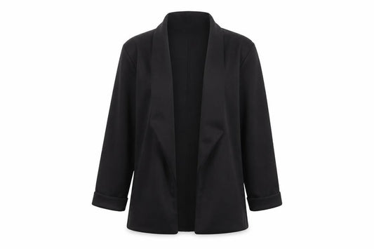 Front view of PRETTYLITTLETHING Women’s Black, size UK 10, Blazer Jacket