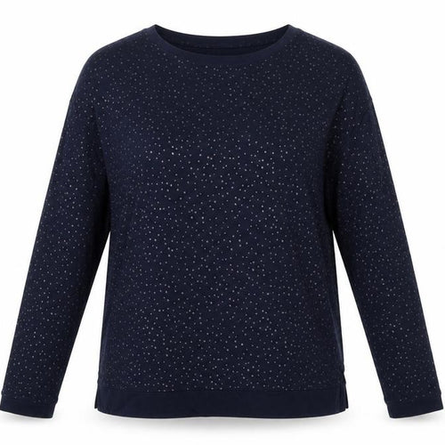 Hush Women's Blue Polka Dot Long Sleeve Jersey T-Shirt Size S