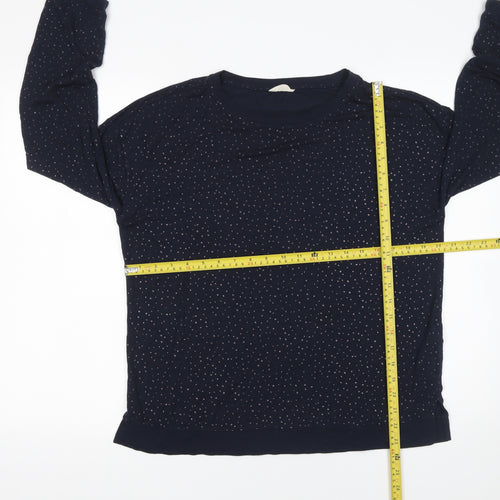 Hush Women's Blue Polka Dot Long Sleeve Jersey T-Shirt Size S