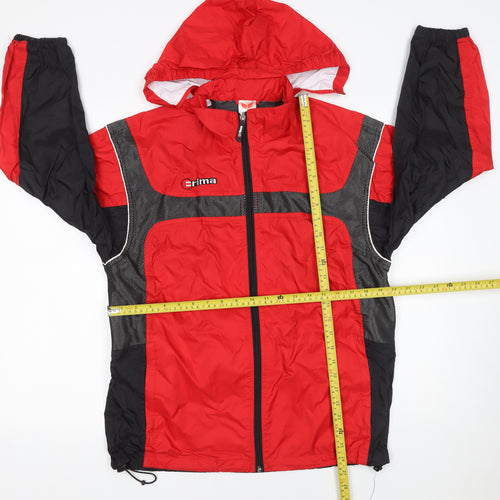Erima Boys Red Black Windbreaker Hooded Jacket 11-12 Years