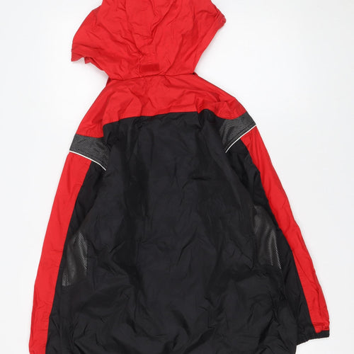 Erima Boys Red Black Windbreaker Hooded Jacket 11-12 Years
