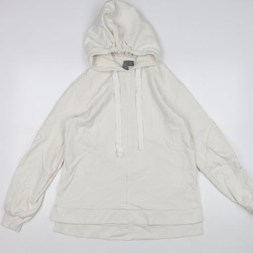 Sweaty Betty Womens Ivory Hoodie XXS Pullover Cotton Blend