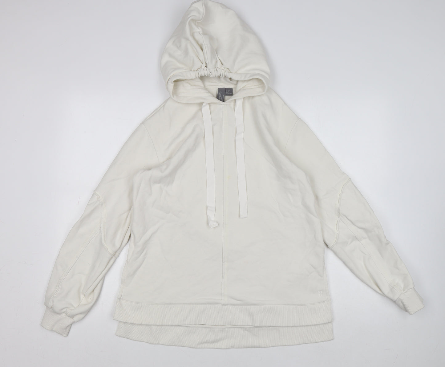 Sweaty Betty Womens Ivory Hoodie XXS Pullover Cotton Blend