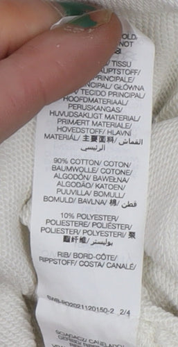 Sweaty Betty Womens Ivory Hoodie XXS Pullover Cotton Blend