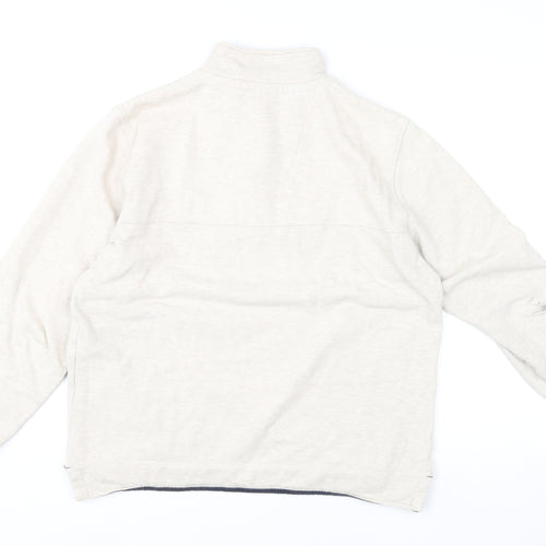 Crew Clothing Company Men's Beige 1/4 Zip High Neck Sweatshirt M