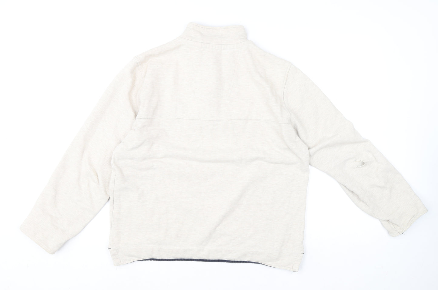 Crew Clothing Company Men's Beige 1/4 Zip High Neck Sweatshirt M