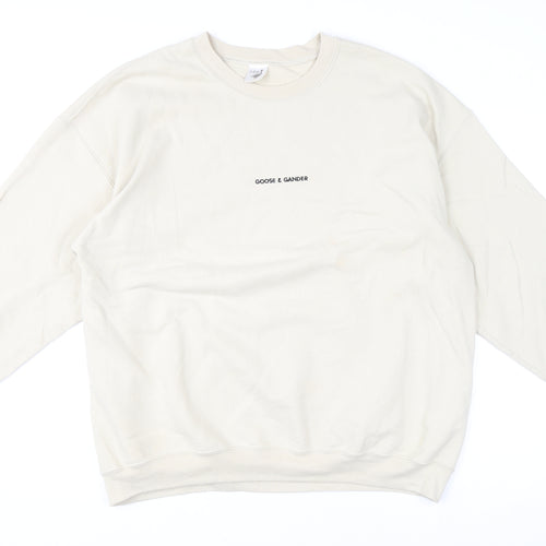 Goose & Gander Women Beige XL Pullover Sweatshirt Crew Neck Casual