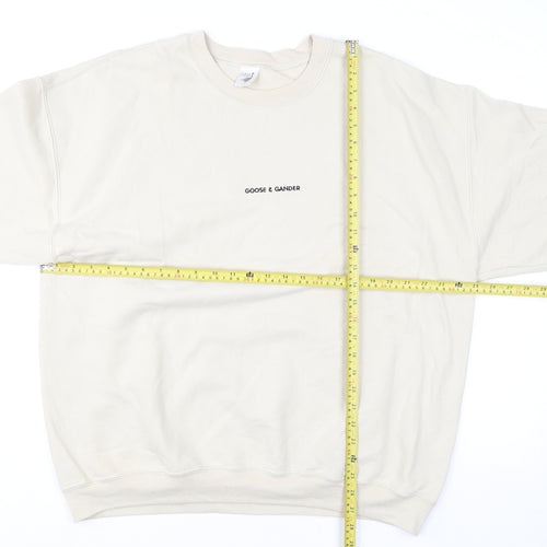 Goose & Gander Women Beige XL Pullover Sweatshirt Crew Neck Casual