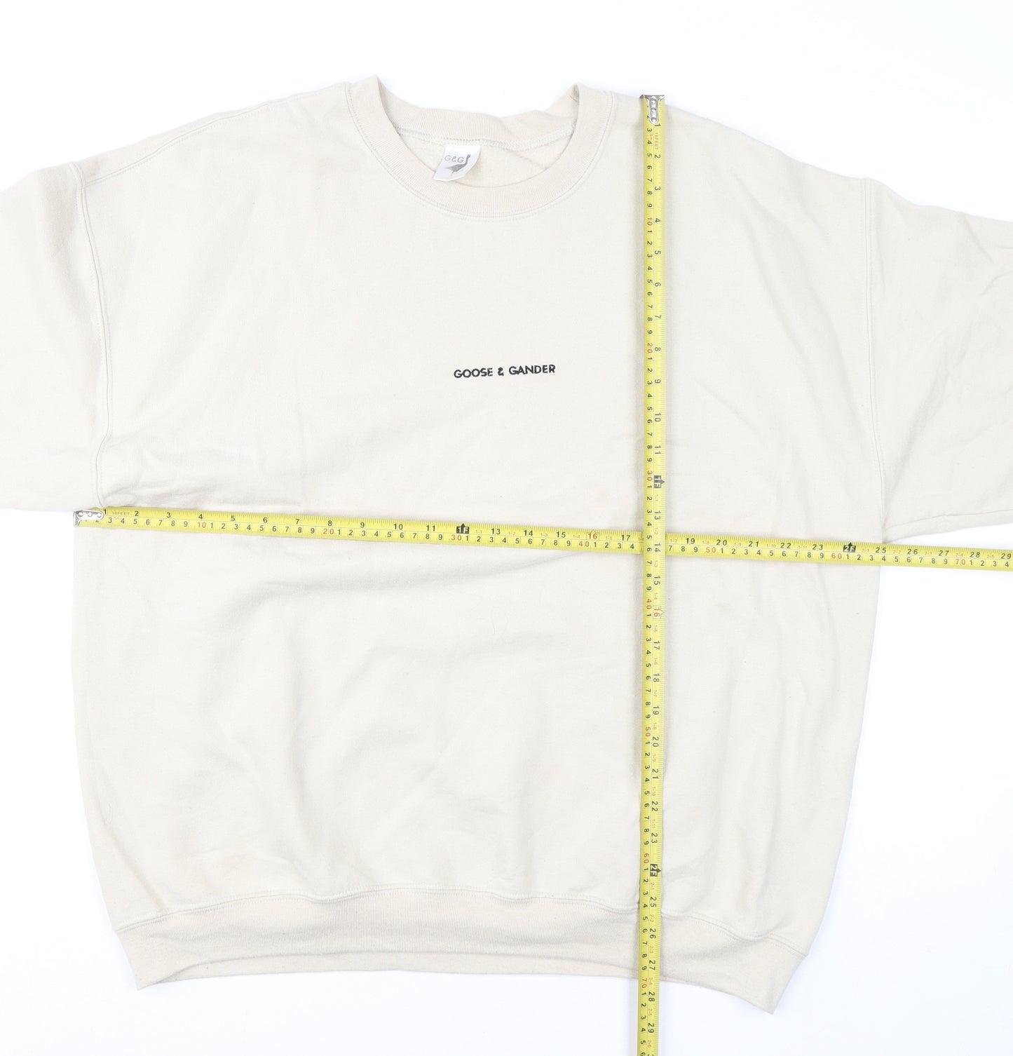 Goose & Gander Women Beige XL Pullover Sweatshirt Crew Neck Casual