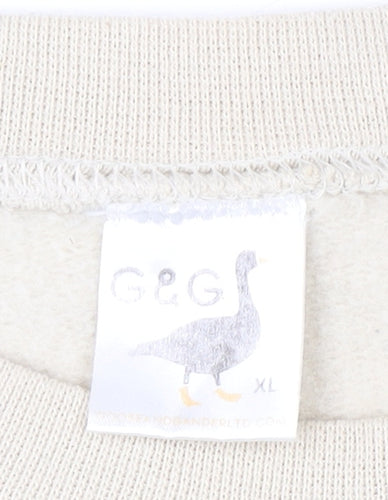 Goose & Gander Women Beige XL Pullover Sweatshirt Crew Neck Casual