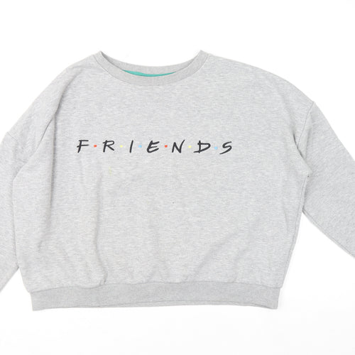 Friends Grey Women's Sweatshirt Medium Crew Neck Cotton Blend