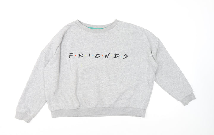 Friends Grey Women's Sweatshirt Medium Crew Neck Cotton Blend