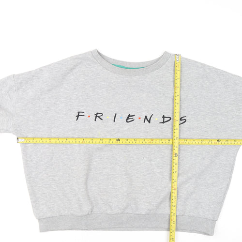 Friends Grey Women's Sweatshirt Medium Crew Neck Cotton Blend