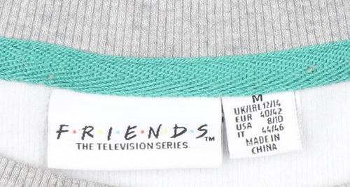 Friends Grey Women's Sweatshirt Medium Crew Neck Cotton Blend