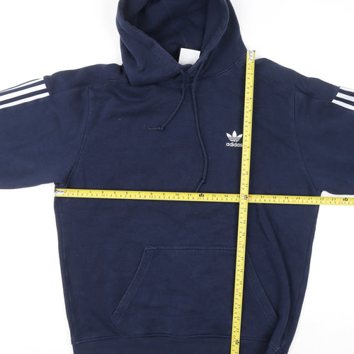 Adidas Men's Blue Pullover Hoodie M Logo Fleece Sportswear
