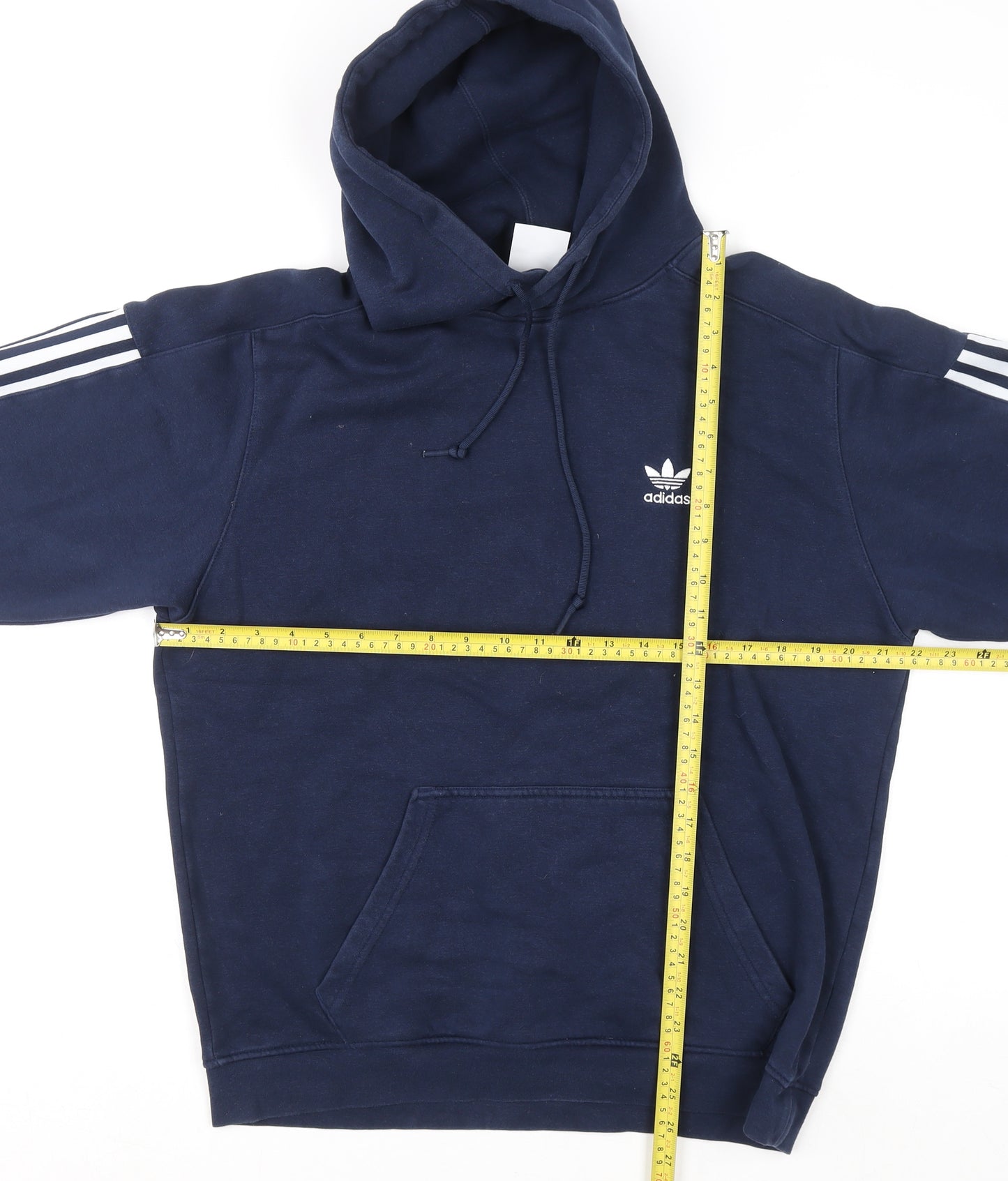 Adidas Men's Blue Pullover Hoodie M Logo Fleece Sportswear