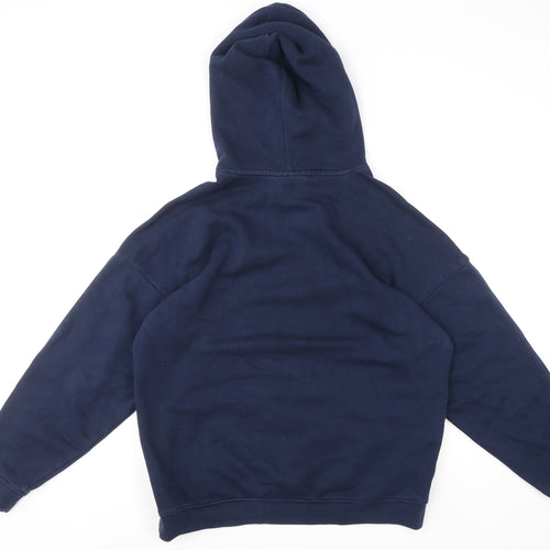 Adidas Men's Blue Pullover Hoodie M Logo Fleece Sportswear