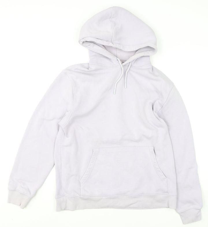 Topman Unisex Adults Lilac Pullover Hoodie M Cotton Blend
