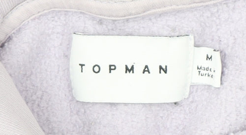 Topman Unisex Adults Lilac Pullover Hoodie M Cotton Blend