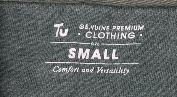 Tu Men's Green Full Zip Hoodie Small Cotton Blend