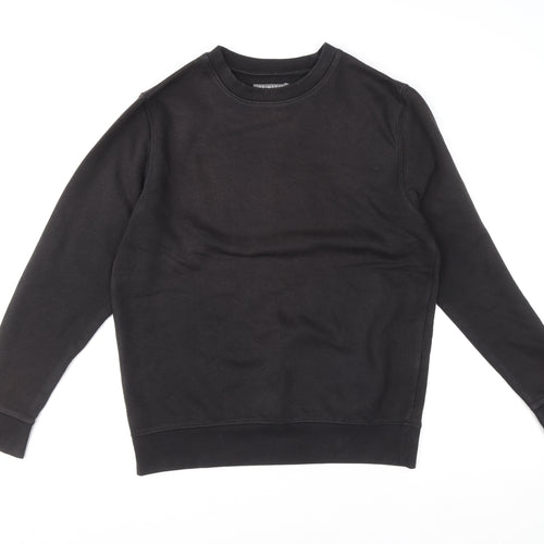 Primark Men Black Medium Pullover Sweatshirt Crew Neck Fleece