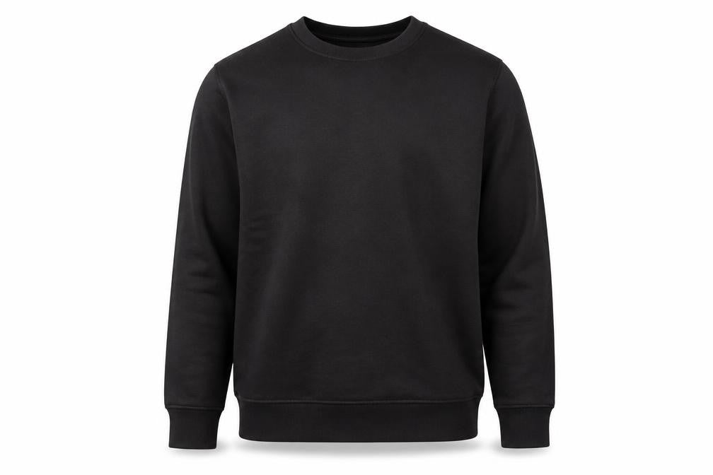 Front view of Primark Men Black Medium Pullover Sweatshirt Crew Neck Fleece