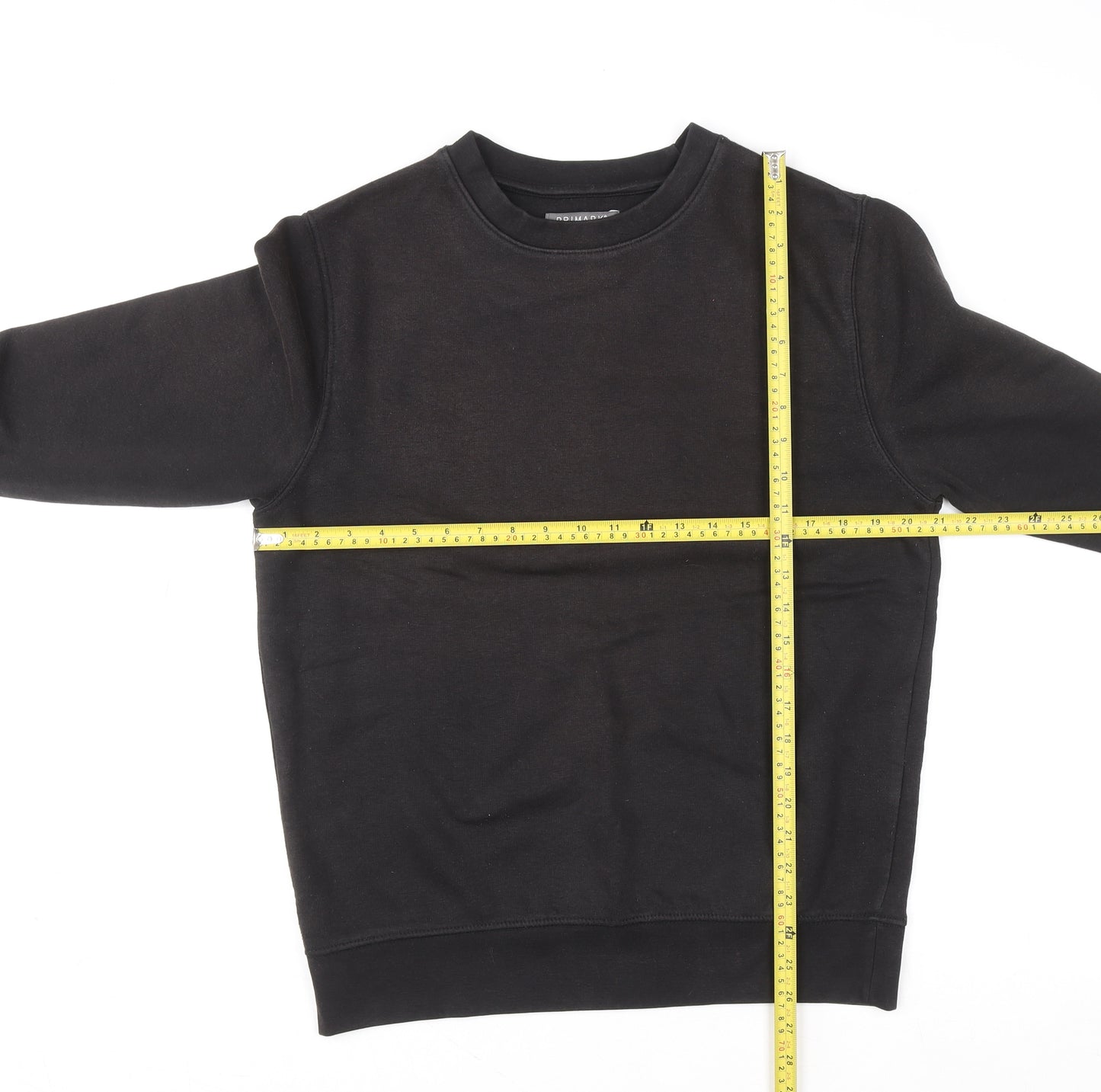 Primark Men Black Medium Pullover Sweatshirt Crew Neck Fleece