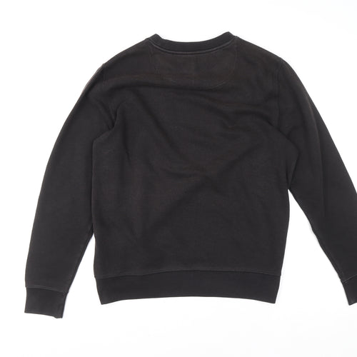Primark Men Black Medium Pullover Sweatshirt Crew Neck Fleece