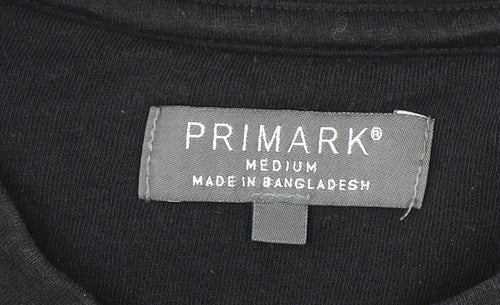 Primark Men Black Medium Pullover Sweatshirt Crew Neck Fleece