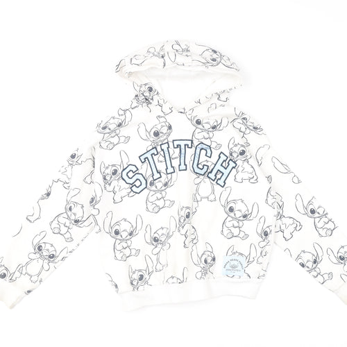 Disney Stitch Boys Ivory Hoodie 8-9 Years Pullover Graphic Print George