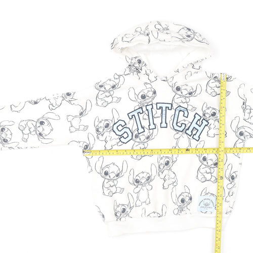 Disney Stitch Boys Ivory Hoodie 8-9 Years Pullover Graphic Print George