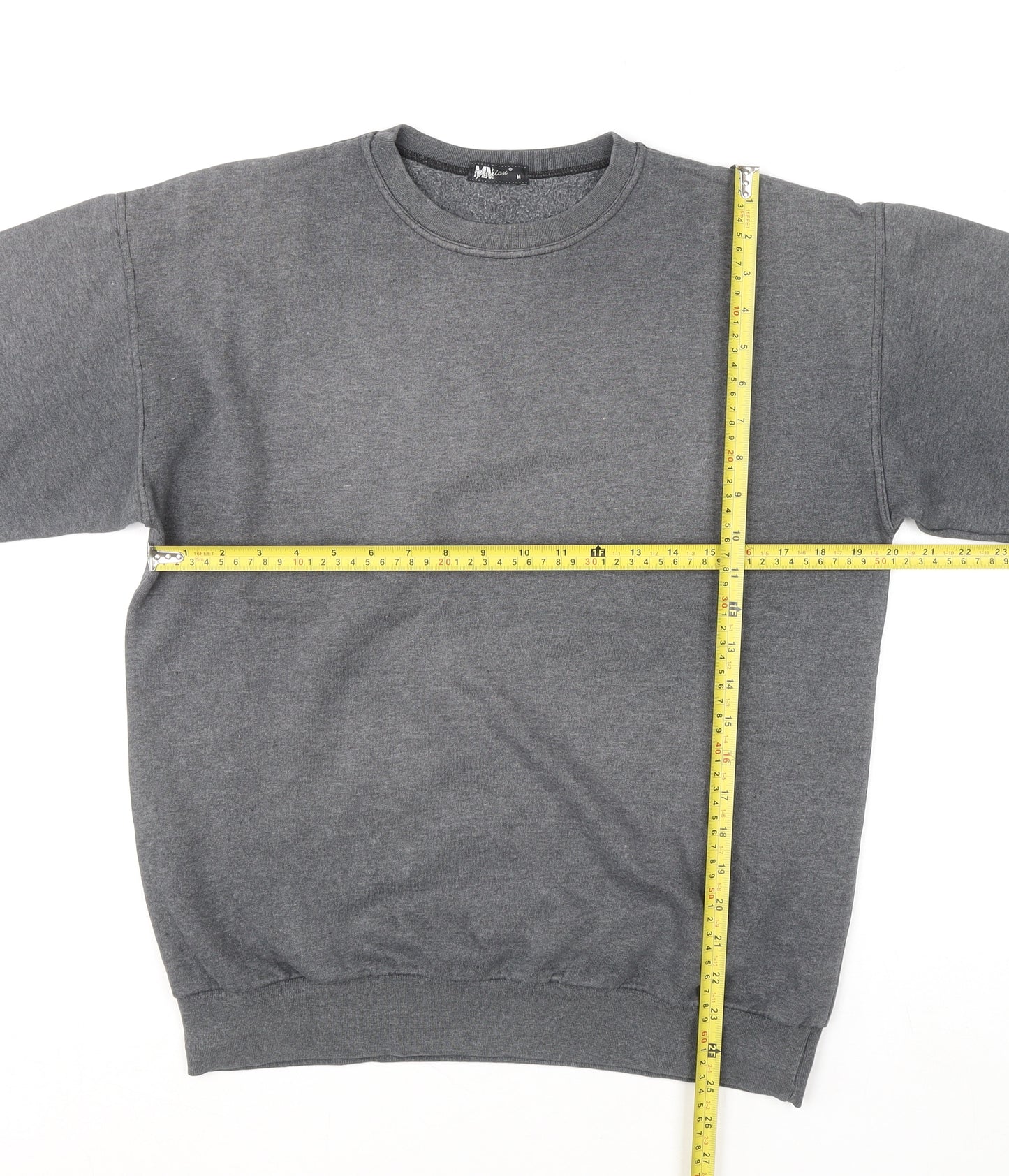 Men's MV Fexion Grey Crew Neck Pullover Sweatshirt Size M