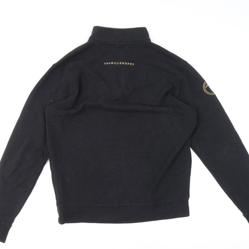 Peter Millar Men's Black S 1/4 Zip Mock Neck Sweatshirt