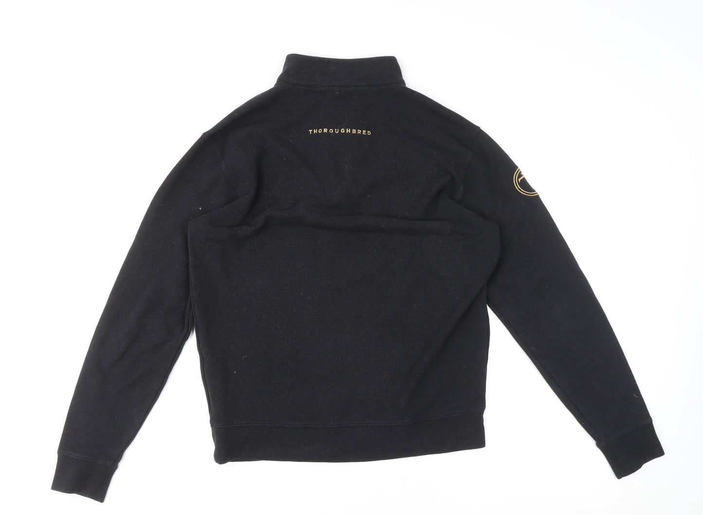 Peter Millar Men's Black S 1/4 Zip Mock Neck Sweatshirt