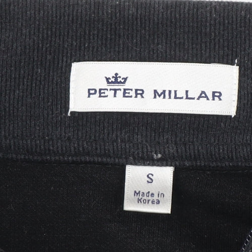 Peter Millar Men's Black S 1/4 Zip Mock Neck Sweatshirt